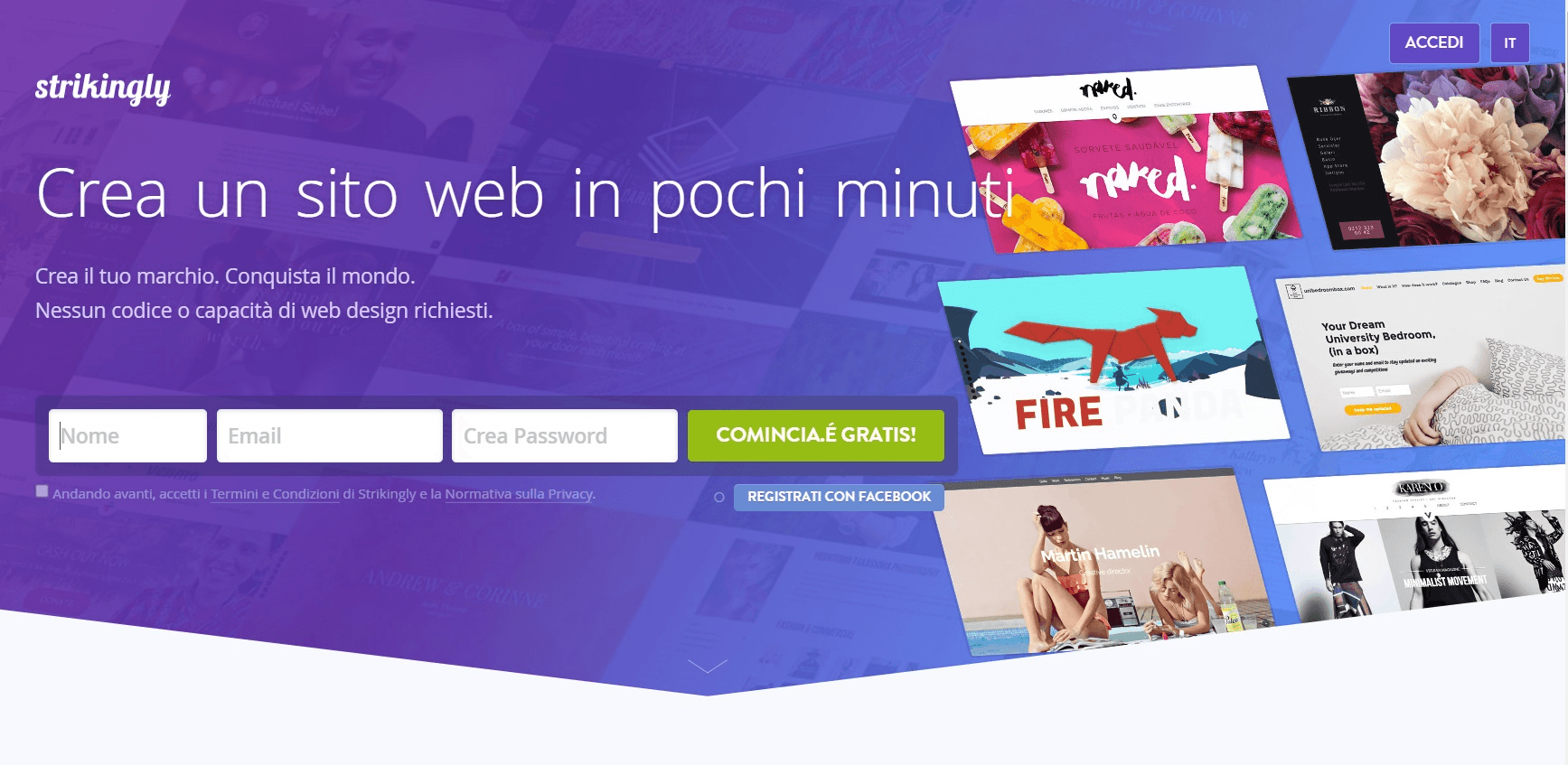 Creare un sito web con Strikingly Creare un sito web con Strikingly